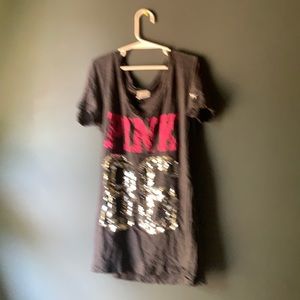 Grey and pink size small virctoria secret women t